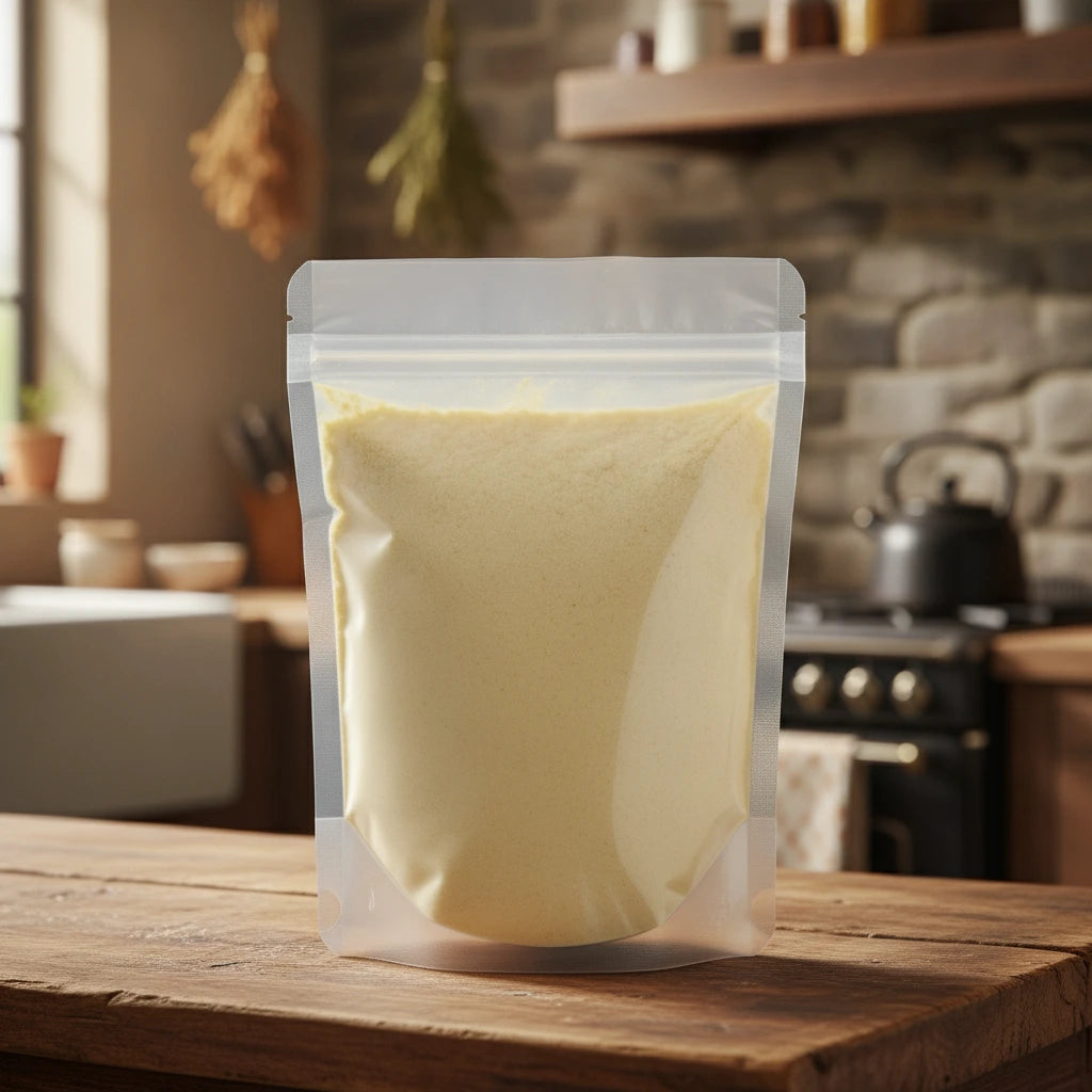 Alpha-Lipoic Acid / ALA Powder (α-Lipoic Acid; 1,2-Dithiolane-3-valeric Acid) | The herb/berry/powder/fruit/root/bark that is in the black bowl, i would like it to shown in a plastic stand up resalable pouch that is clear.