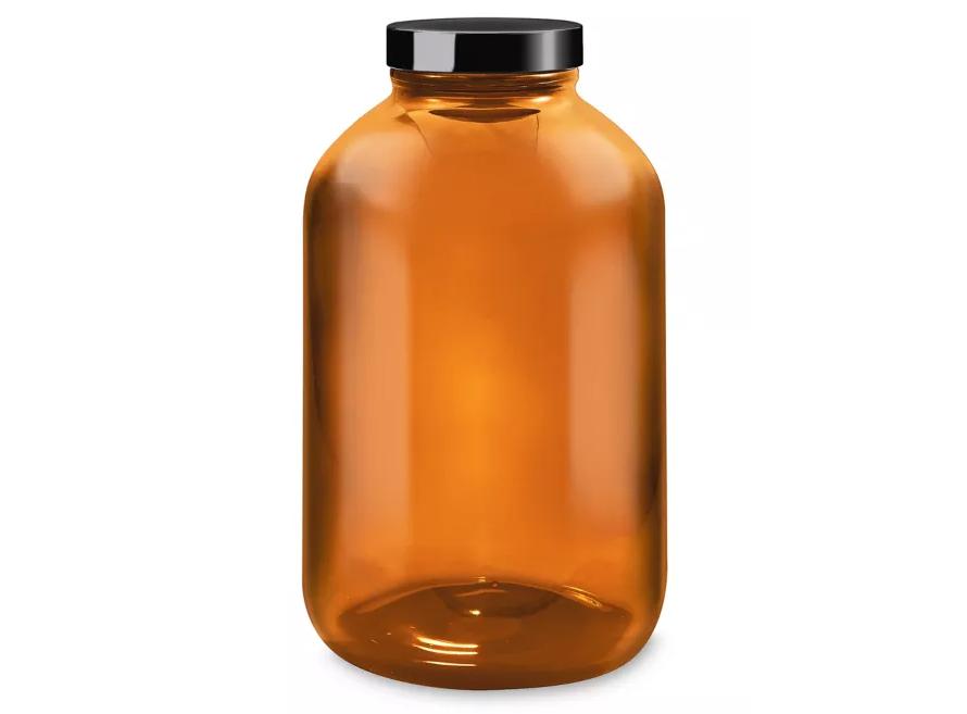 Amber Glass Jar with Lid