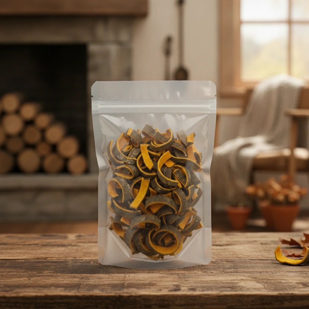 Amur Cork-Tree Bark Cut (Phellodendron Amurense) | The herb/berry/powder/fruit/root/bark that is in the black bowl, i would like it to shown in a plastic stand up resalable pouch that is clear.