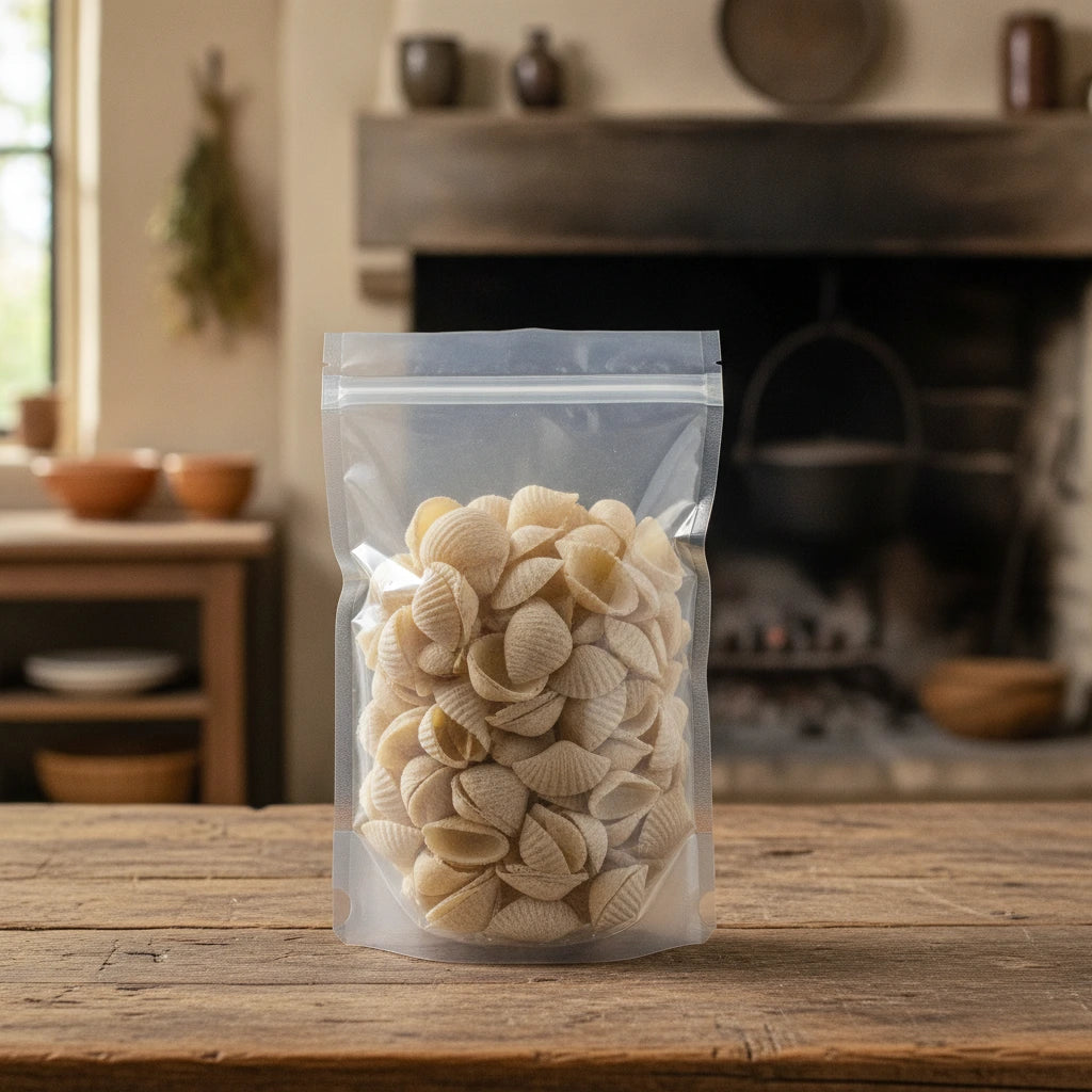 Ark Shells Whole (Arca Granosa) | The herb/berry/powder/fruit/root/bark that is in the black bowl, i would like it to shown in a plastic stand up resalable pouch that is clear.