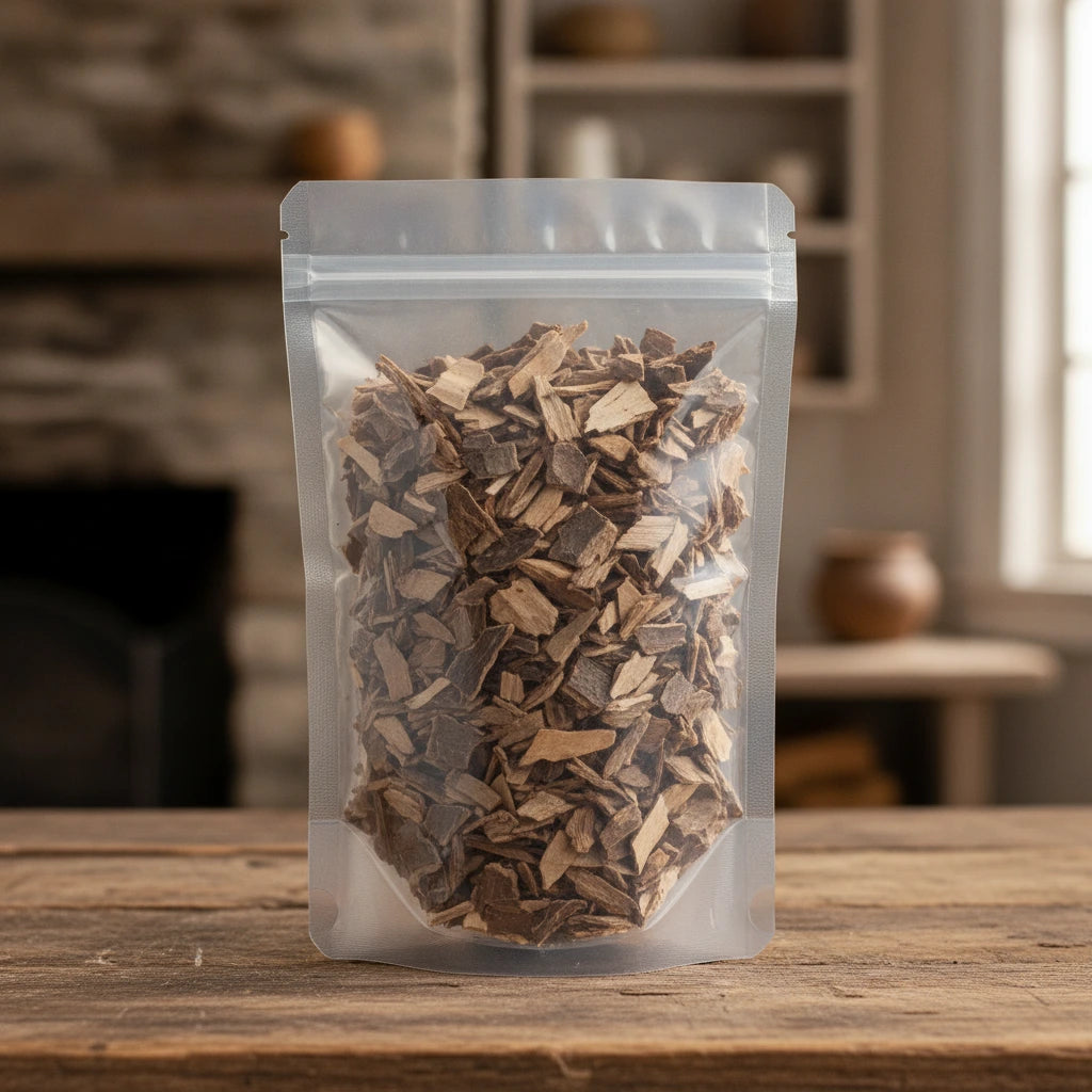 Ash Tree Bark Pieces (Fraxinus Rhynchophylla) | The herb/berry/powder/fruit/root/bark that is in the black bowl, i would like it to shown in a plastic stand up resalable pouch that is clear.