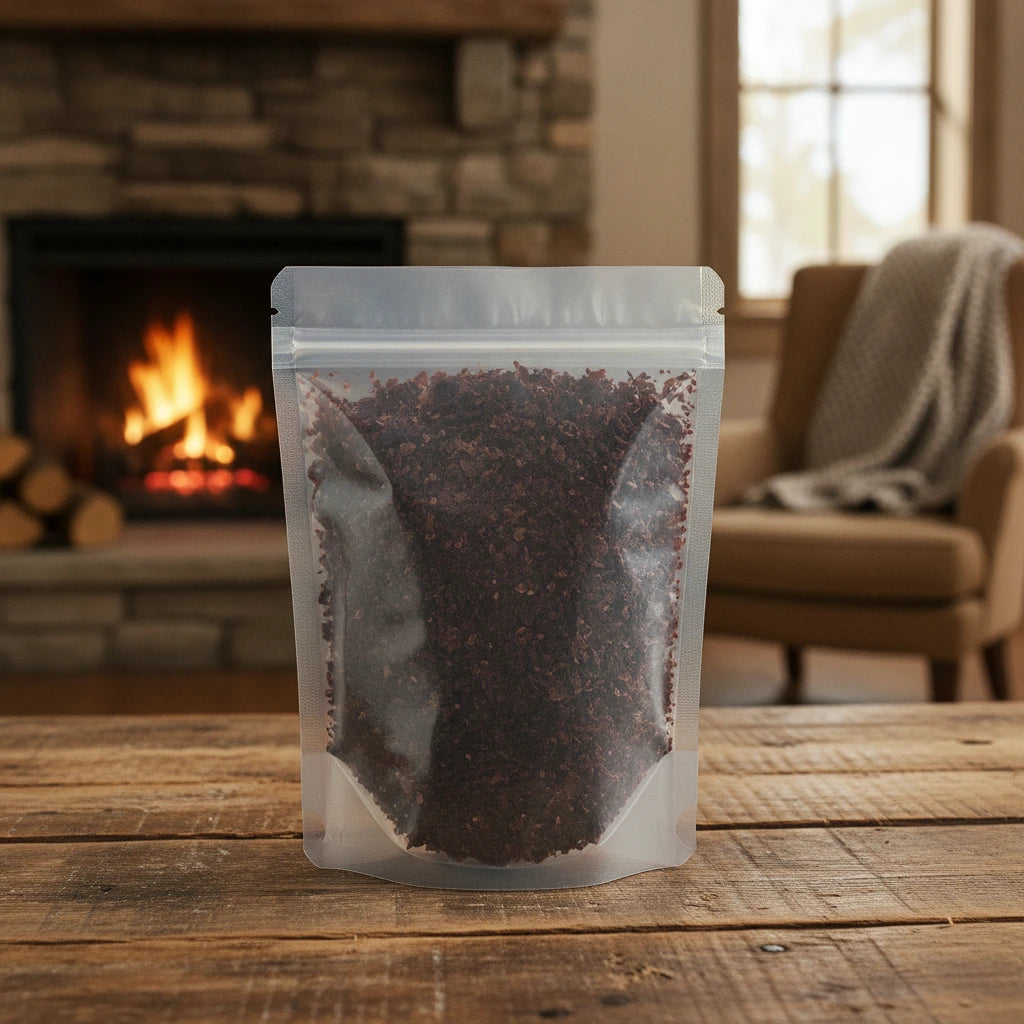 Atlantic Irish Moss Cut (Chondrus Crispus) | The herb/berry/powder/fruit/root/bark that is in the black bowl, i would like it to shown in a plastic stand up resalable pouch that is clear.