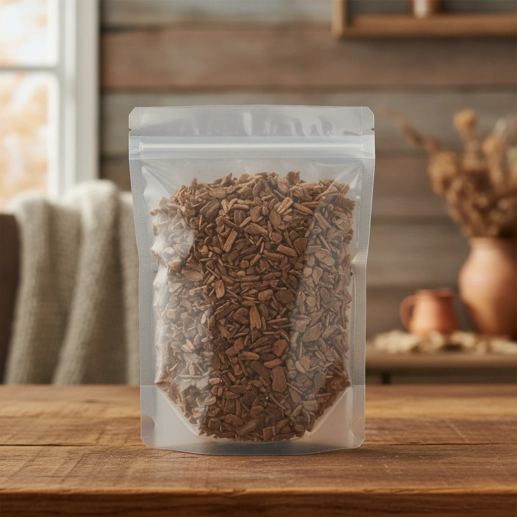Bayberry Tree Bark Cut (Myrica Cerifera) | The herb/berry/powder/fruit/root/bark that is in the black bowl, i would like it to shown in a plastic stand up resalable pouch that is clear.