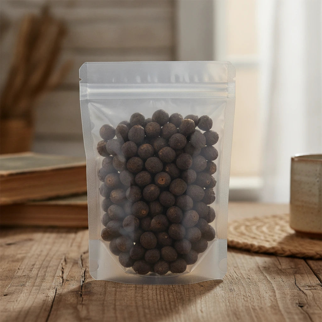 Black Lotus Seed Whole (Caesalpinia Minax Hance) | The herb/berry/powder/fruit/root/bark/seeds that is in the black bowl, i would like it to shown in a plastic stand up resalable pouch that is clear.