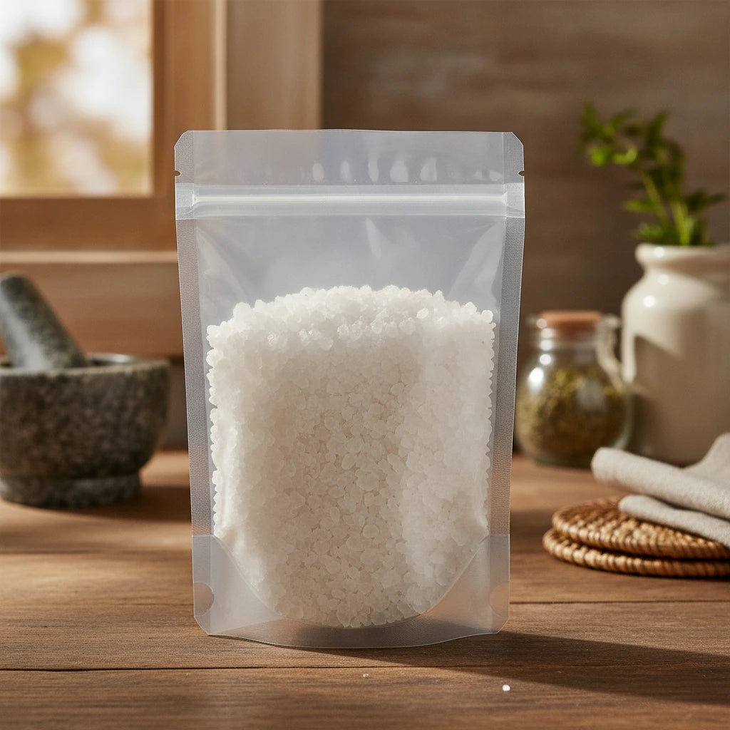 Borneolum Flakes (Dryobalanops Aromatica) | The herb/berry/powder/fruit/root/bark that is in the black bowl, i would like it to shown in a plastic stand up resalable pouch that is clear.