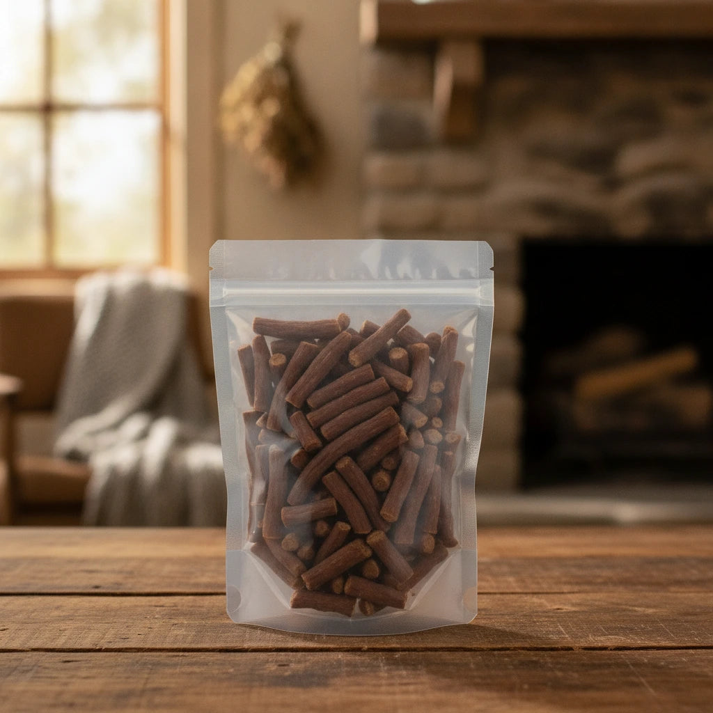 Dandelion Root Whole (Taraxacum Mongolicum) | The herb/berry/powder/fruit/root/bark that is in the black bowl, i would like it to shown in a plastic stand up resalable pouch that is clear.
