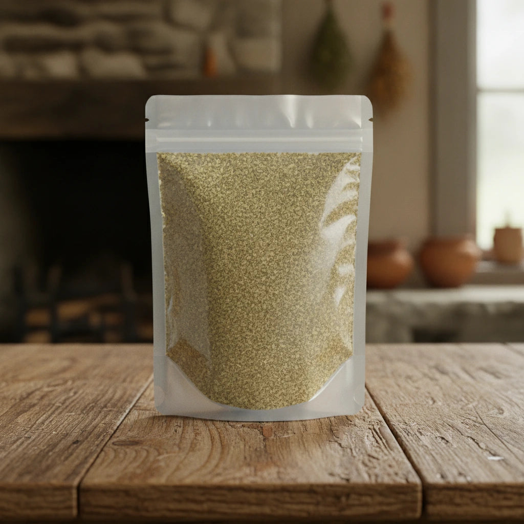 Elder Flowers Whole (Sambucus Nigra) | The herb/berry/powder/fruit/root/bark that is in the black bowl, i would like it to shown in a plastic stand up resalable pouch that is clear.