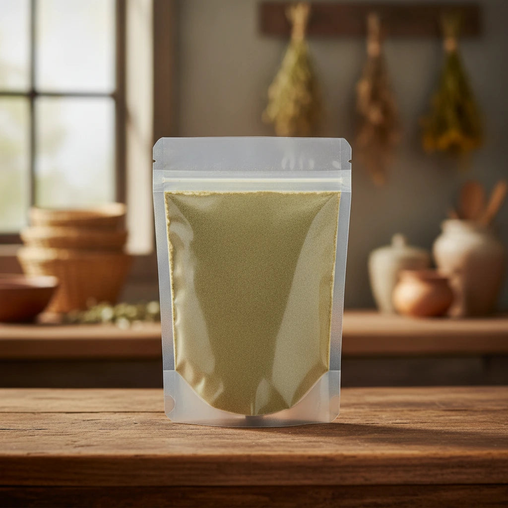 Fennel Seed Powder (Foeniculum Vulgare) | The herb/berry/powder/fruit/root/bark that is in the black bowl, i would like it to shown in a plastic stand up resalable pouch that is clear.