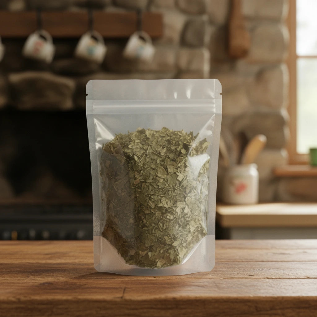 Horny Goat Weed Cut (Epimedium Sagittatum) | The herb/berry/powder/fruit/root/bark that is in the black bowl, i would like it to shown in a plastic stand up resalable pouch that is clear.
