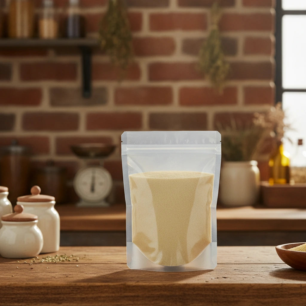 Lecithin Soy Powder (Phosphatidyl Choline) | The herb/berry/powder/fruit/root/bark that is in the black bowl, i would like it to shown in a plastic stand up resalable pouch that is clear.