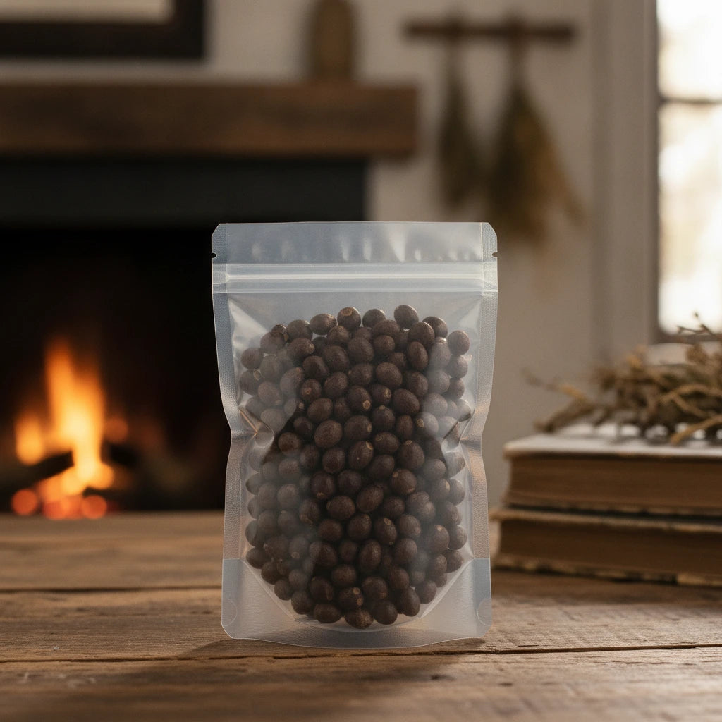 Longan Seed Core Whole (Dimocarpus Longan) | The herb/berry/powder/fruit/root/bark/seeds that is in the black bowl, i would like it to shown in a plastic stand up resalable pouch that is clear.
