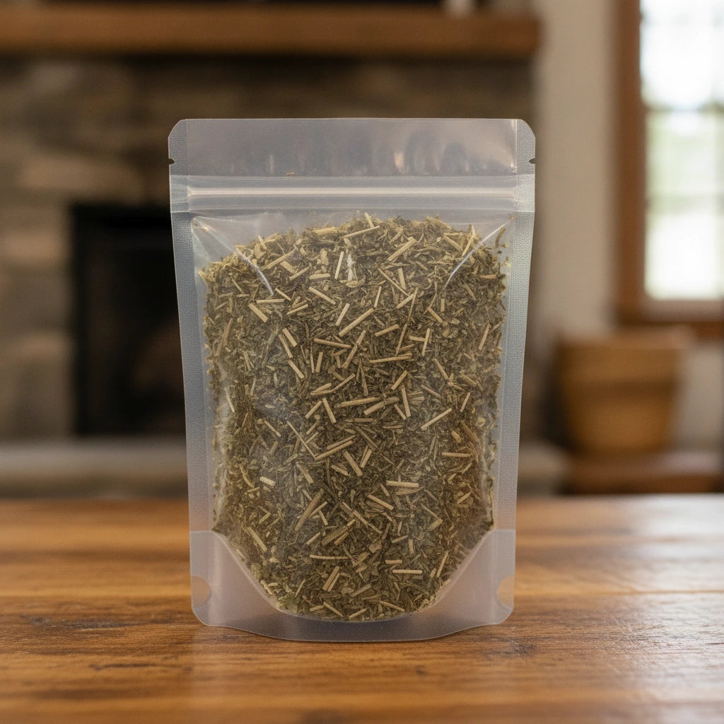 Meadowsweet Herb Cut (Filipendula Ulmaria) | The herb/berry/powder/fruit/root/bark that is in the black bowl, i would like it to shown in a plastic stand up resalable pouch that is clear.