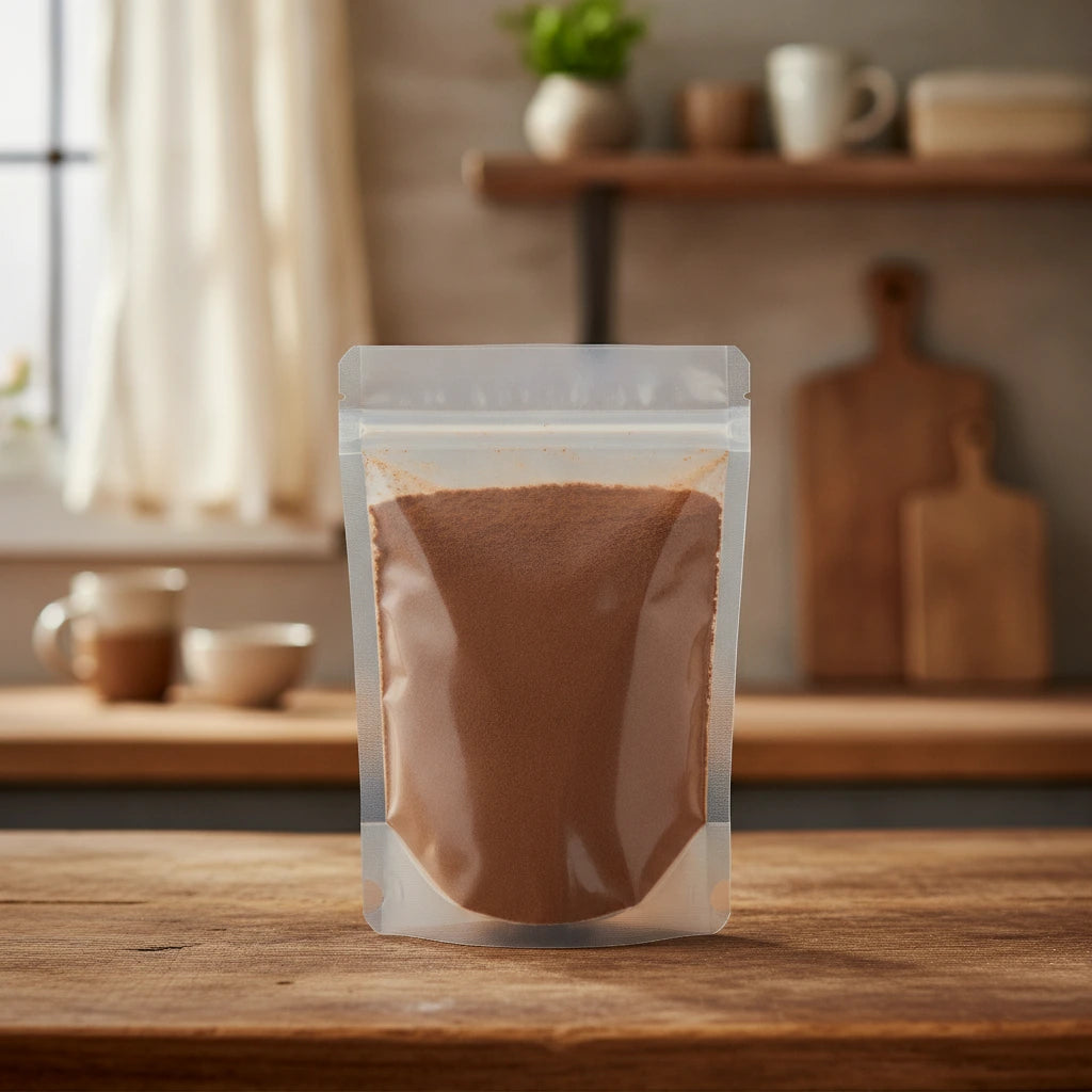 Myrrh Gum Powder (Commiphora Molmol) | The herb/berry/powder/fruit/root/bark that is in the black bowl, i would like it to shown in a plastic stand up resalable pouch that is clear.