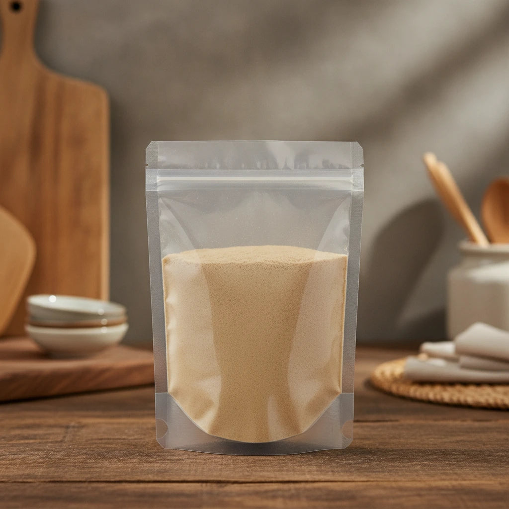 Nettle Root Powder (Urtica Dioica) | The herb/berry/powder/fruit/root/bark that is in the black bowl, i would like it to shown in a plastic stand up resalable pouch that is clear.