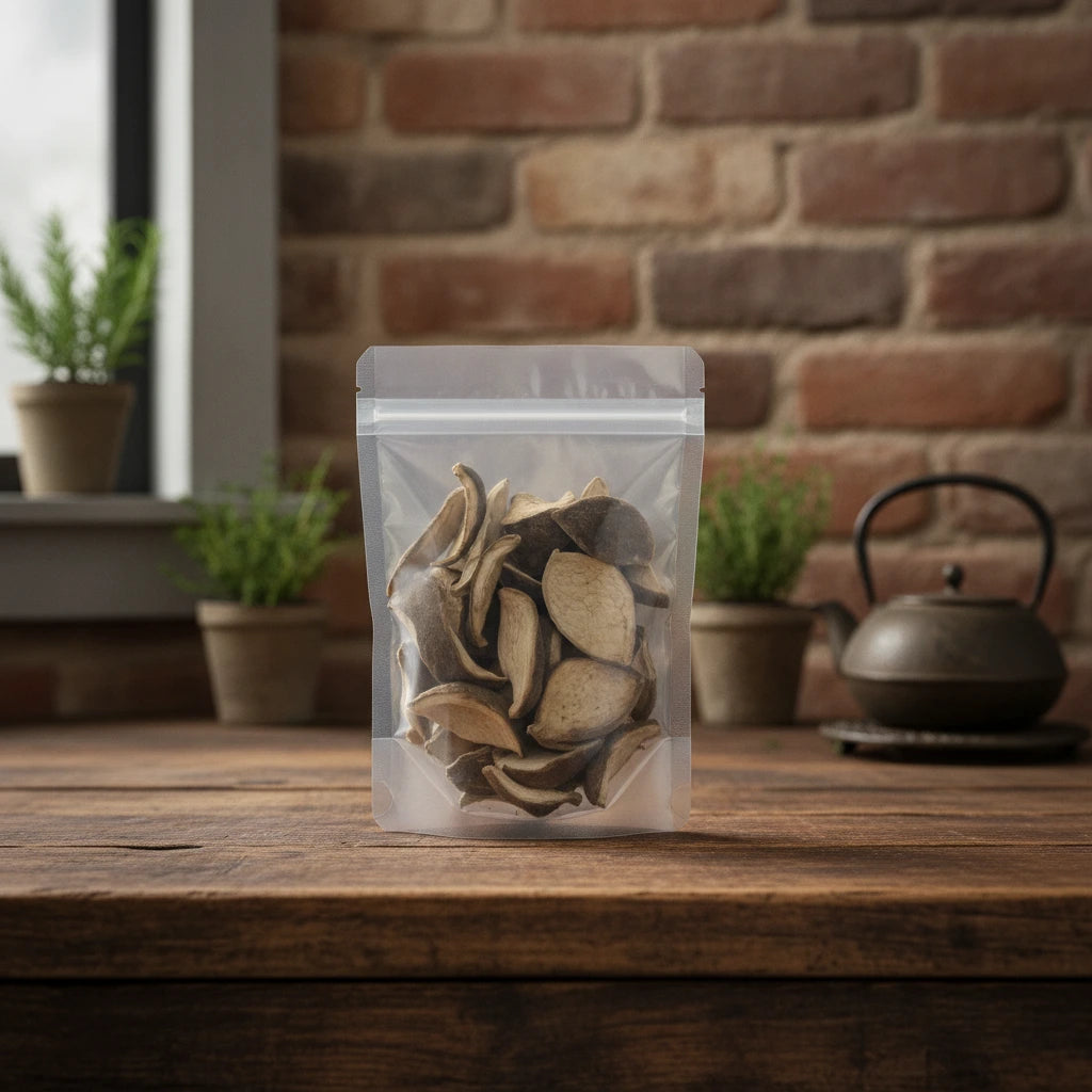 Orange Peel Bitter Quarters (Haiti) (Citrus Aurantium) | The herb/berry/powder/fruit/root/bark that is in the black bowl, i would like it to shown in a plastic stand up resalable pouch that is clear.