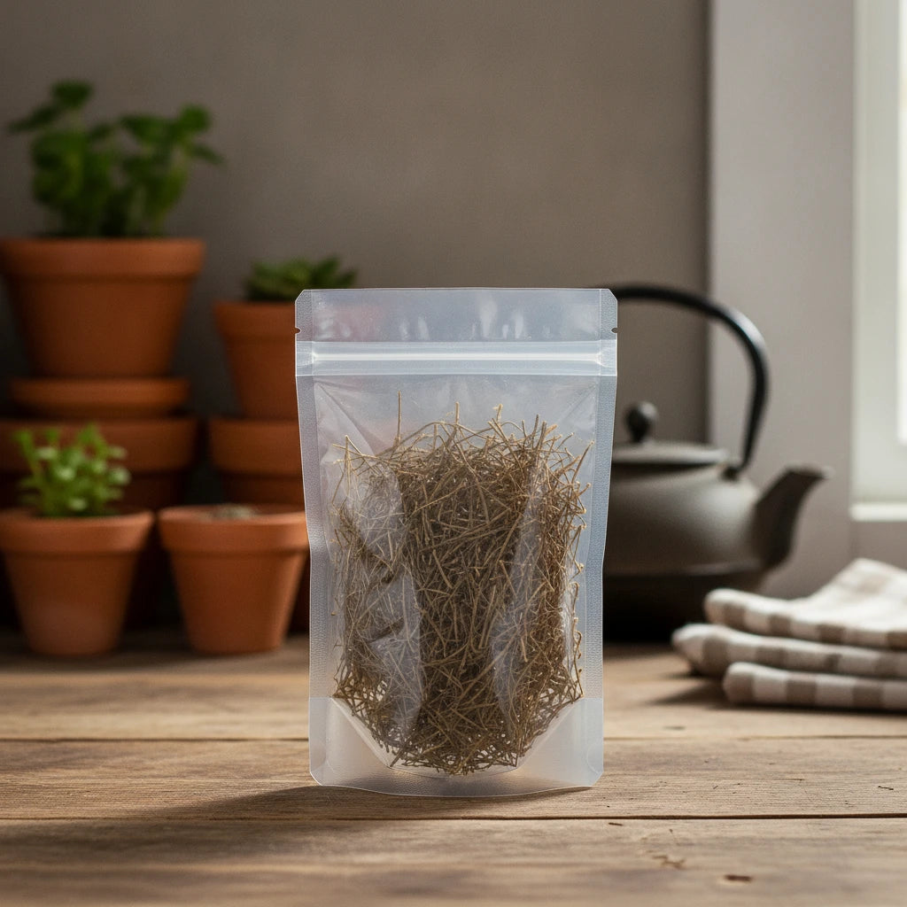 Paniculate Swallowwort Root Whole (Cynanchum Paniculatum) | The herb/berry/powder/fruit/root/bark that is in the black bowl, i would like it to shown in a plastic stand up resalable pouch that is clear.