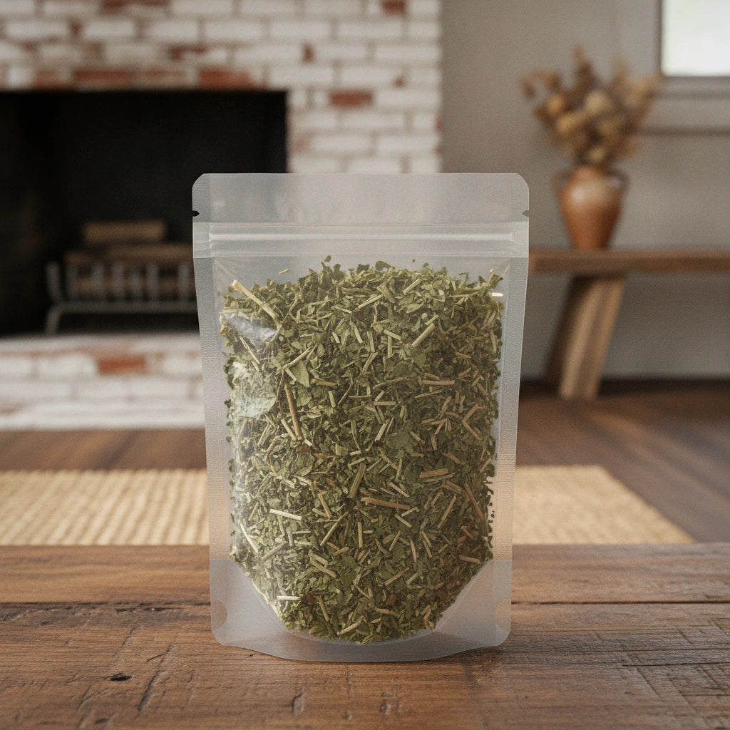 Passion Flower Herb Cut (Passiflora Incarnata) | The herb/berry/powder/fruit/root/bark that is in the black bowl, i would like it to shown in a plastic stand up resalable pouch that is clear.