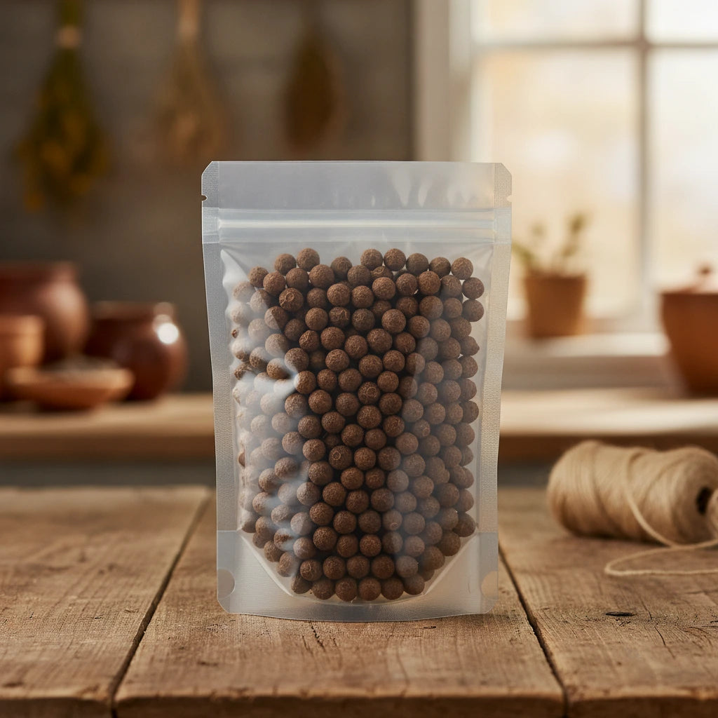Phoenix Tree Seed Whole (Firmiana Simplex) | The herb/berry/powder/fruit/root/bark/seeds that is in the black bowl, i would like it to shown in a plastic stand up resalable pouch that is clear.