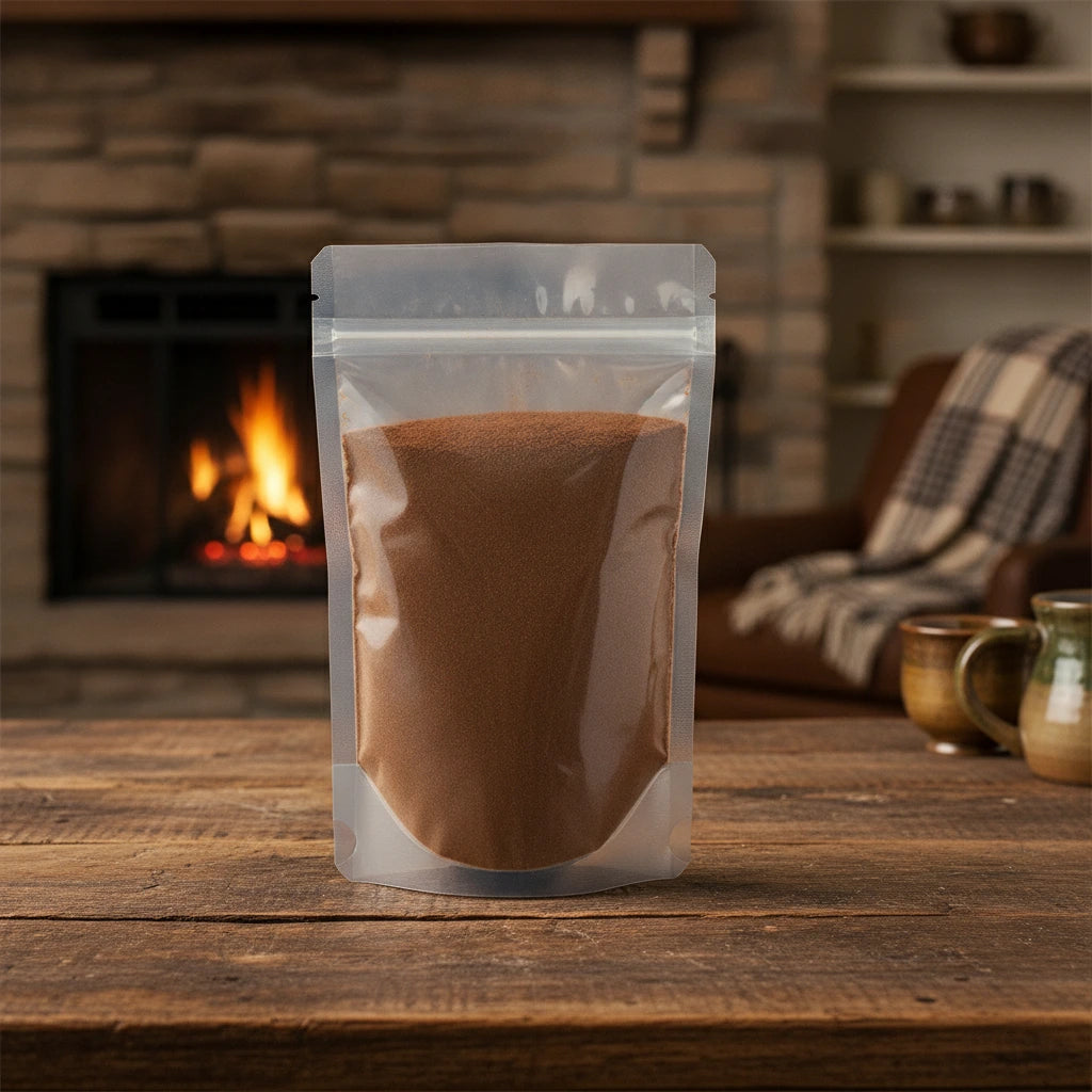 Prickly Ash Bark Powder (Zanthoxylum Americanum) | The herb/berry/powder/fruit/root/bark that is in the black bowl, i would like it to shown in a plastic stand up resalable pouch that is clear.