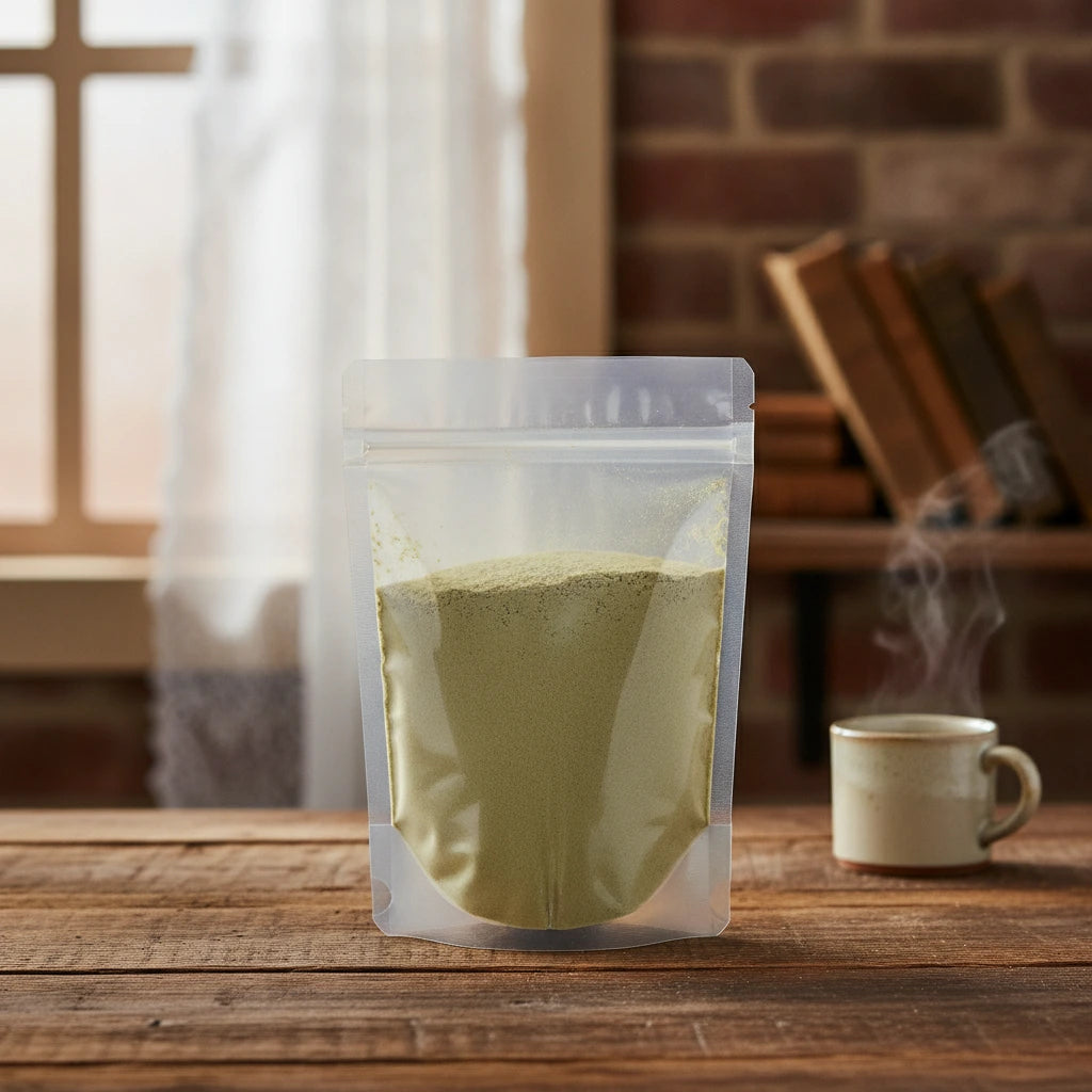 Prodigiosa Herb Powder (Brickellia Grandiflora) | The herb/berry/powder/fruit/root/bark that is in the black bowl, i would like it to shown in a plastic stand up resalable pouch that is clear.
