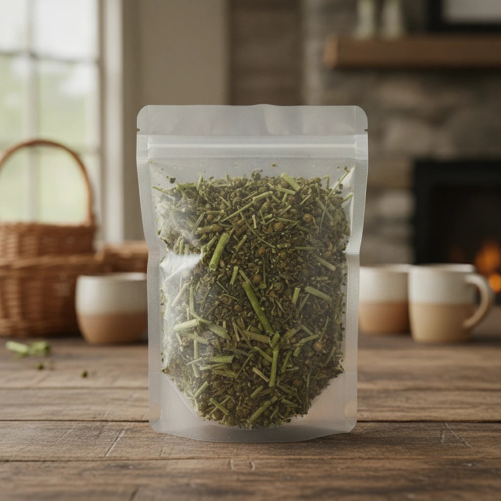 Rue Herb Cut (Ruta Graveolens) | The herb/berry/powder/fruit/root/bark that is in the black bowl, i would like it to shown in a plastic stand up resalable pouch that is clear.