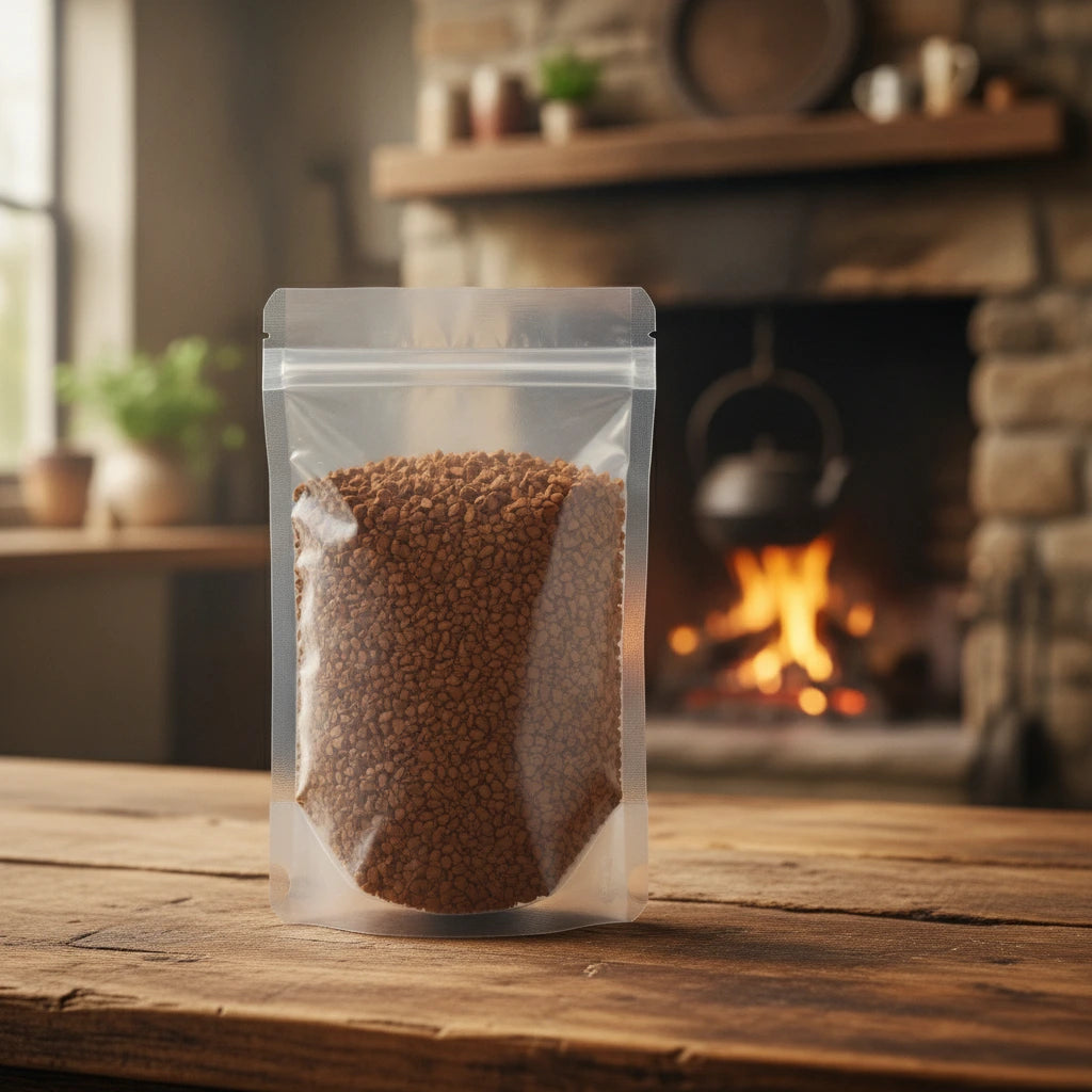 Saigon Cinnamon Chips (Cinnamomum Loureiroi) | The herb/berry/powder/fruit/root/bark that is in the black bowl, i would like it to shown in a plastic stand up resalable pouch that is clear.