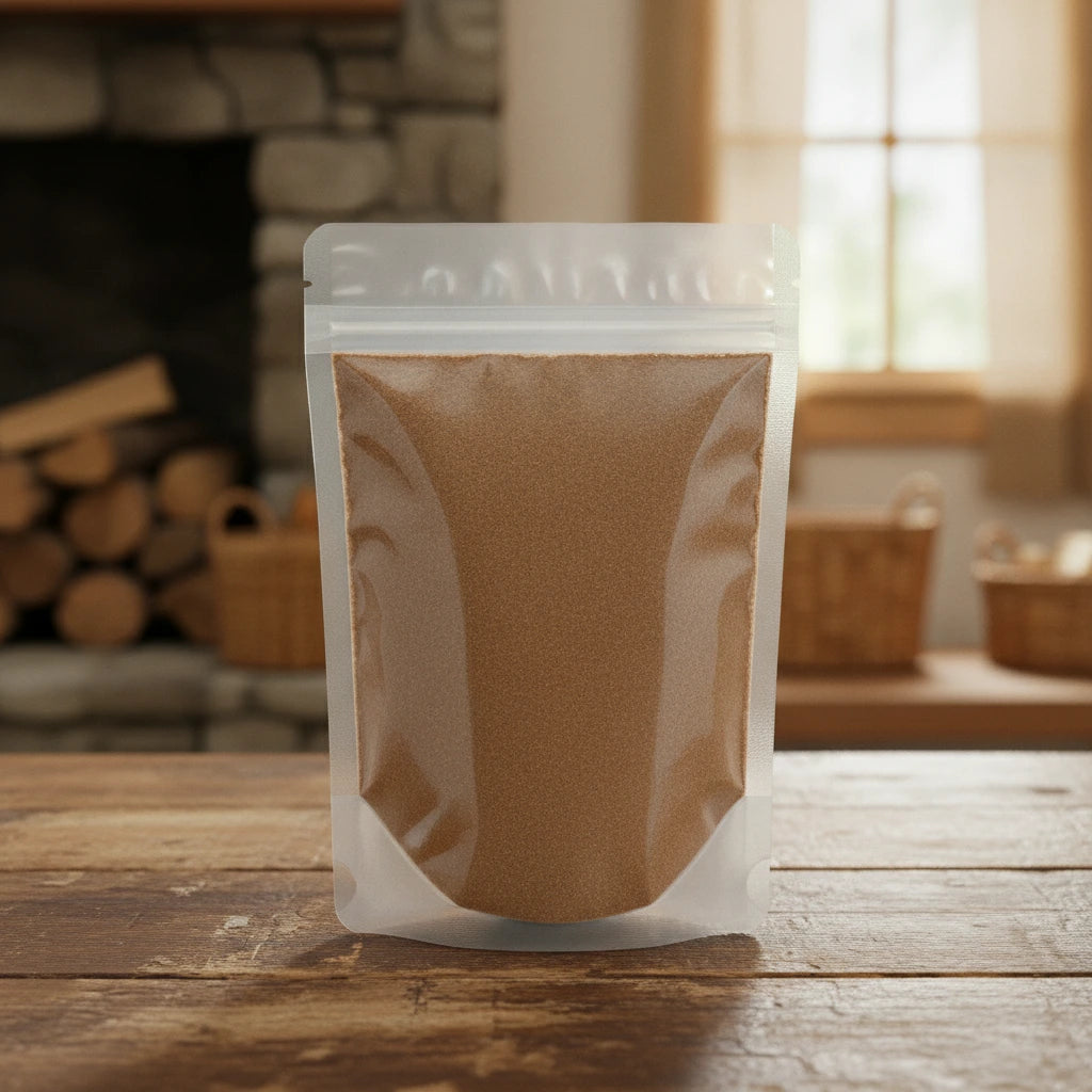 Sarsaparilla Root Powder (Mexican) (Smilax Medica) | The herb/berry/powder/fruit/root/bark that is in the black bowl, i would like it to shown in a plastic stand up resalable pouch that is clear.