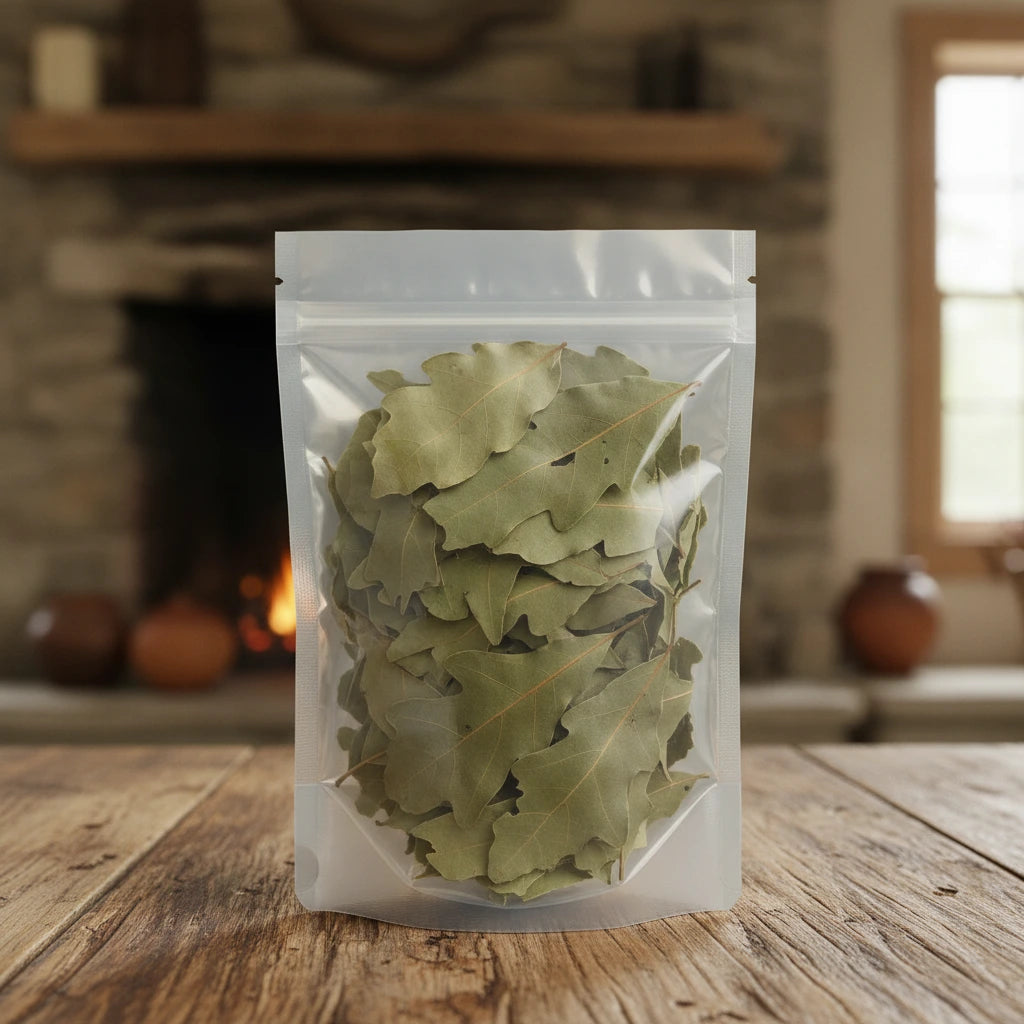 Sassafras Leaf Whole (Sassafras Albidium) | The herb/berry/powder/fruit/root/bark that is in the black bowl, i would like it to shown in a plastic stand up resalable pouch that is clear.