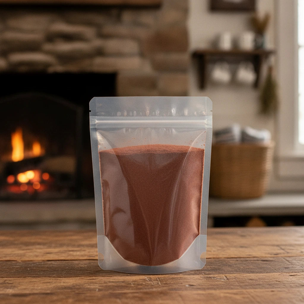 Schisandra Berry Powder (Schisandra Chinensis) | The herb/berry/powder/fruit/root/bark that is in the black bowl, i would like it to shown in a plastic stand up resalable pouch that is clear.