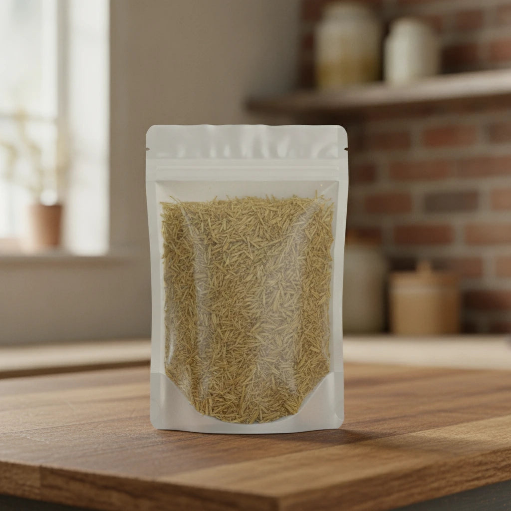 Shepard's Purse Cut (Capsella Bursa Pastoris) | The herb/berry/powder/fruit/root/bark that is in the black bowl, i would like it to shown in a plastic stand up resalable pouch that is clear.