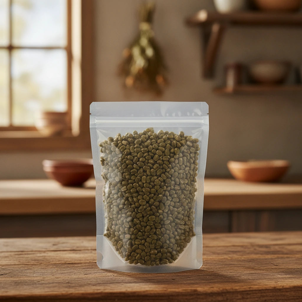 Sicklepod Seed Whole (Cassia Obtusifolia) | The herb/berry/powder/fruit/root/bark/seeds that is in the black bowl, i would like it to shown in a plastic stand up resalable pouch that is clear.