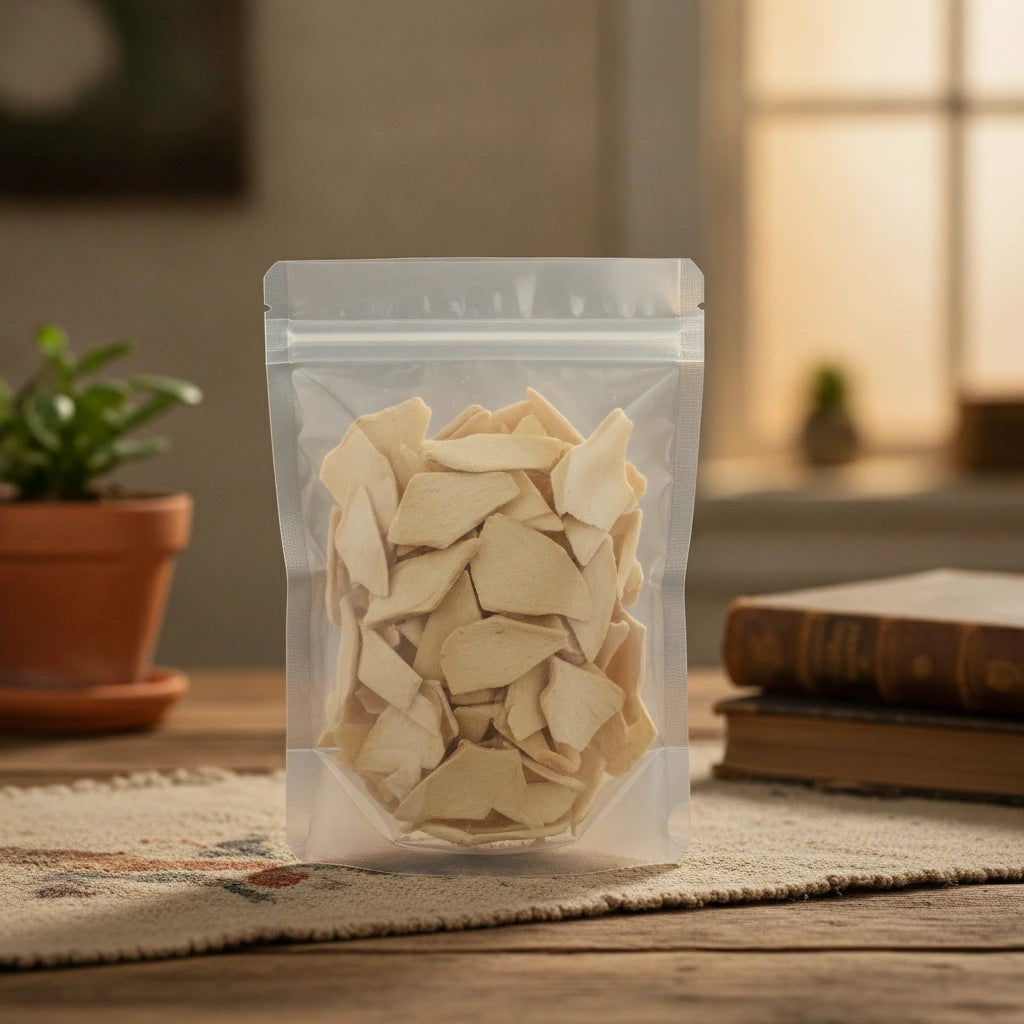 Soapberry Root Whole (Sapindus Mukorossi) | The herb/berry/powder/fruit/root/bark that is in the black bowl, i would like it to shown in a plastic stand up resalable pouch that is clear.