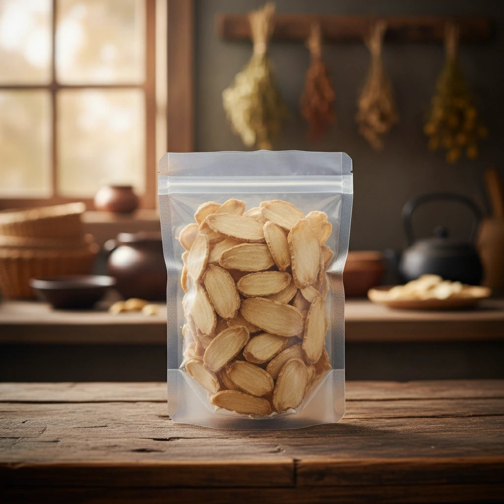 Solomon’s Seal Rhizome Head Pieces (Polygonatum Odoratum) | The herb/berry/powder/fruit/root/bark that is in the black bowl, i would like it to shown in a plastic stand up resalable pouch that is clear.
