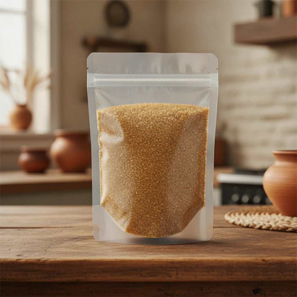 Tangerine Peel Granules (Citrus Tangerina) | The herb/berry/powder/fruit/root/bark that is in the black bowl, i would like it to shown in a plastic stand up resalable pouch that is clear.