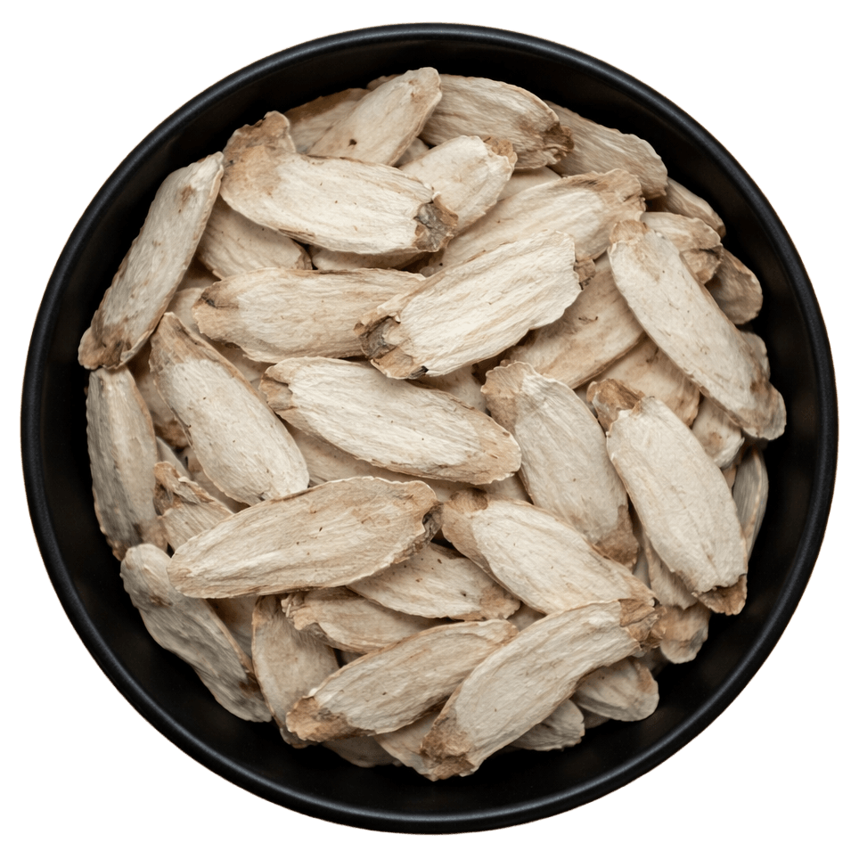 White Peony Root Pieces (Paeonia Lactiflora) (Background Removed)