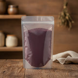 Acai Berry Extract Powder (Euterpe Oleracea) | The herb/berry/powder/fruit/root/bark that is in the black bowl, i would like it to shown in a plastic stand up resalable pouch that is clear.