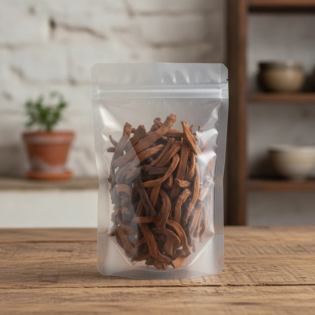 Aglaomorpha Fortunei Rhizome Pieces (Drynaria Fortunei) | The herb/berry/powder/fruit/root/bark that is in the black bowl, i would like it to shown in a plastic stand up resalable pouch that is clear.