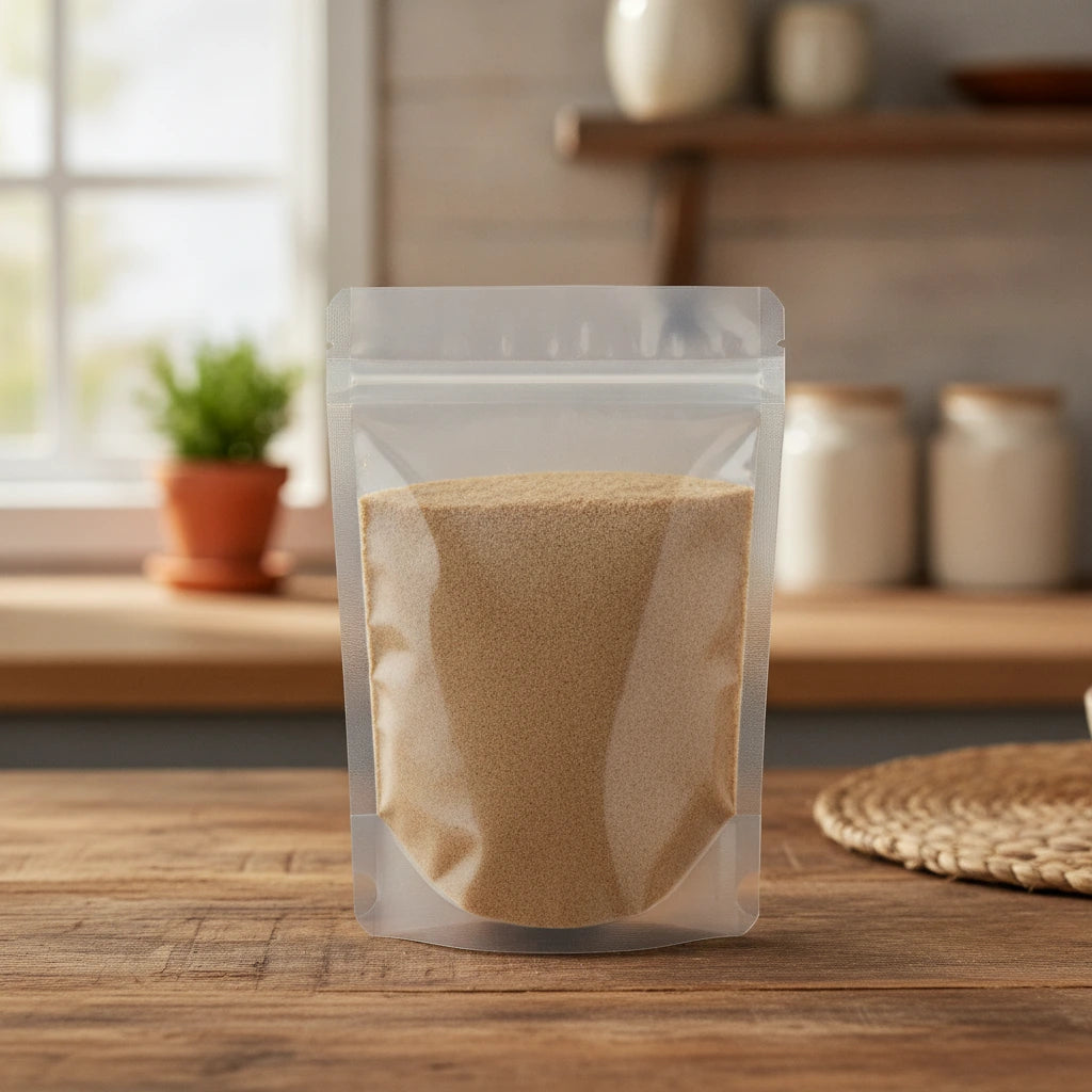 Anise Seed Powder (Pimpinella Anisum) | The herb/berry/powder/fruit/root/bark that is in the black bowl, i would like it to shown in a plastic stand up resalable pouch that is clear.