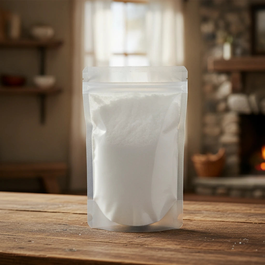 Aspartame Powder (L-Aspartyl-L-phenylalanine methyl ester) | The herb/berry/powder/fruit/root/bark that is in the black bowl, i would like it to shown in a plastic stand up resalable pouch that is clear.
