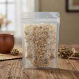 Bamboo Resin Pieces (Bambusa Textilis) | The herb/berry/powder/fruit/root/bark that is in the black bowl, i would like it to shown in a plastic stand up resalable pouch that is clear.
