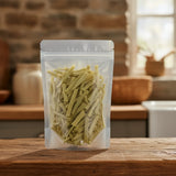Bamboo Shavings (Bambusa Tuldoides) | The herb/berry/powder/fruit/root/bark that is in the black bowl, i would like it to shown in a plastic stand up resalable pouch that is clear.