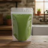 Barley Grass Powder (Hordeum Vulgare) | The herb/berry/powder/fruit/root/bark that is in the black bowl, i would like it to shown in a plastic stand up resalable pouch that is clear.