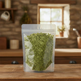 Bay Leaves Cut (Laurus Nobilis) | The herb/berry/powder/fruit/root/bark that is in the black bowl, i would like it to shown in a plastic stand up resalable pouch that is clear.