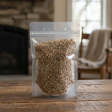 Beth Root Cut (Trillium Pendulum) | The herb/berry/powder/fruit/root/bark that is in the black bowl, i would like it to shown in a plastic stand up resalable pouch that is clear.