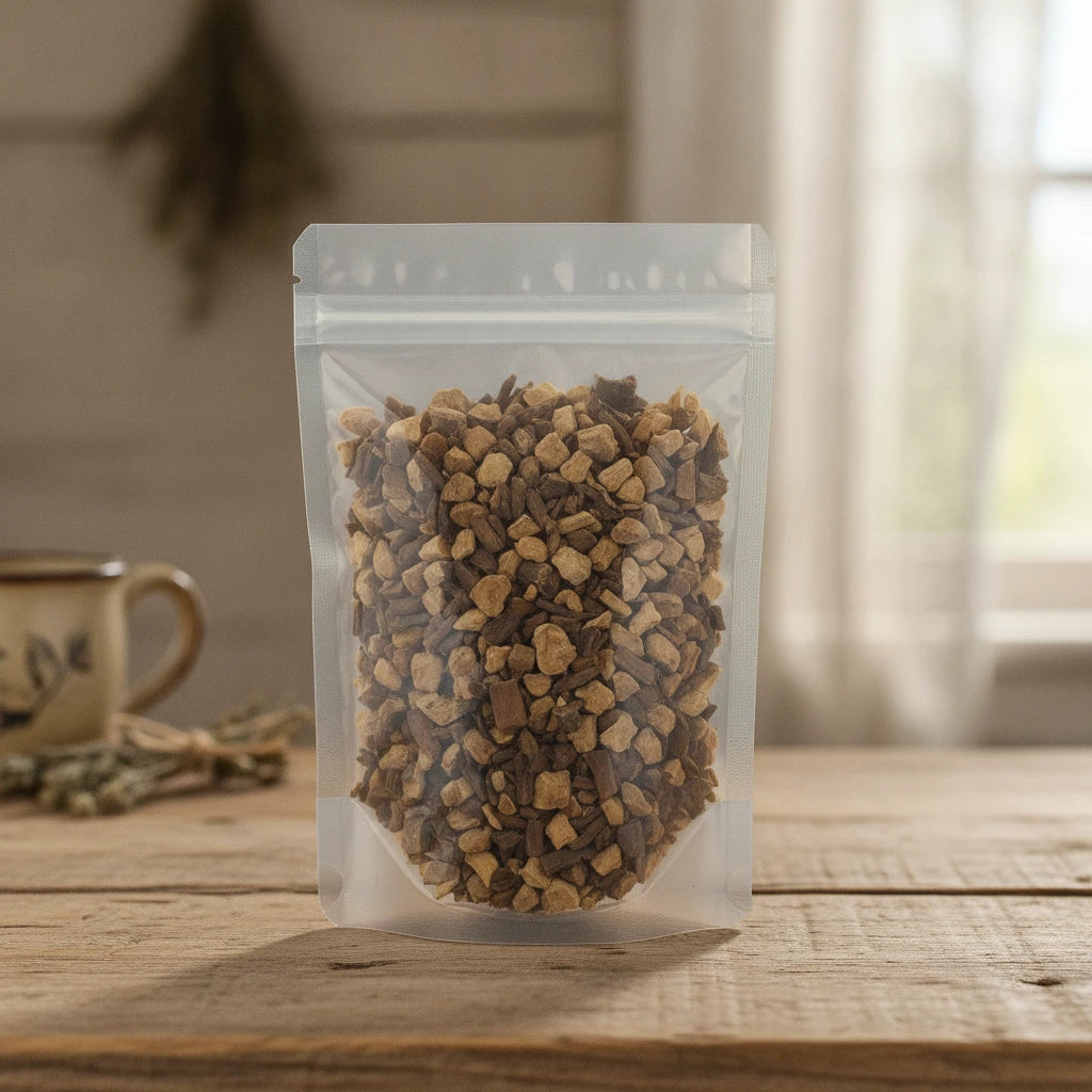 Black Cohosh Root Cut (Cimicifuga Racemosa) | The herb/berry/powder/fruit/root/bark that is in the black bowl, i would like it to shown in a plastic stand up resalable pouch that is clear.