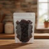 Black Dates Whole (Smoked) (Ziziphus Jujuba) | The herb/berry/powder/fruit/root/bark that is in the black bowl, i would like it to shown in a plastic stand up resalable pouch that is clear.
