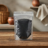 Black Sesame Seed Whole (Sesamum Indicum) | The herb/berry/powder/fruit/root/bark/seeds that is in the black bowl, i would like it to shown in a plastic stand up resalable pouch that is clear.