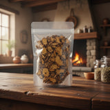Blackberry Lily Rhizome Pieces (Iris Domestica) | The herb/berry/powder/fruit/root/bark that is in the black bowl, i would like it to shown in a plastic stand up resalable pouch that is clear.