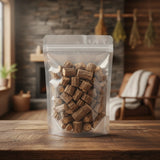 Brazilian Guaco Root Cut (Mikania Glomerata) | The herb/berry/powder/fruit/root/bark that is in the black bowl, i would like it to shown in a plastic stand up resalable pouch that is clear.