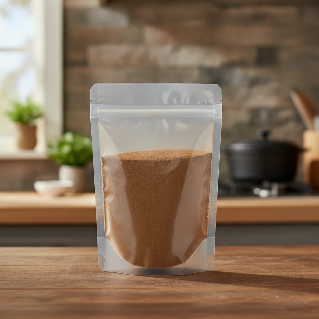 Buckthorn Bark Powder (Rhamnus Frangula) | The herb/berry/powder/fruit/root/bark that is in the black bowl, i would like it to shown in a plastic stand up resalable pouch that is clear.